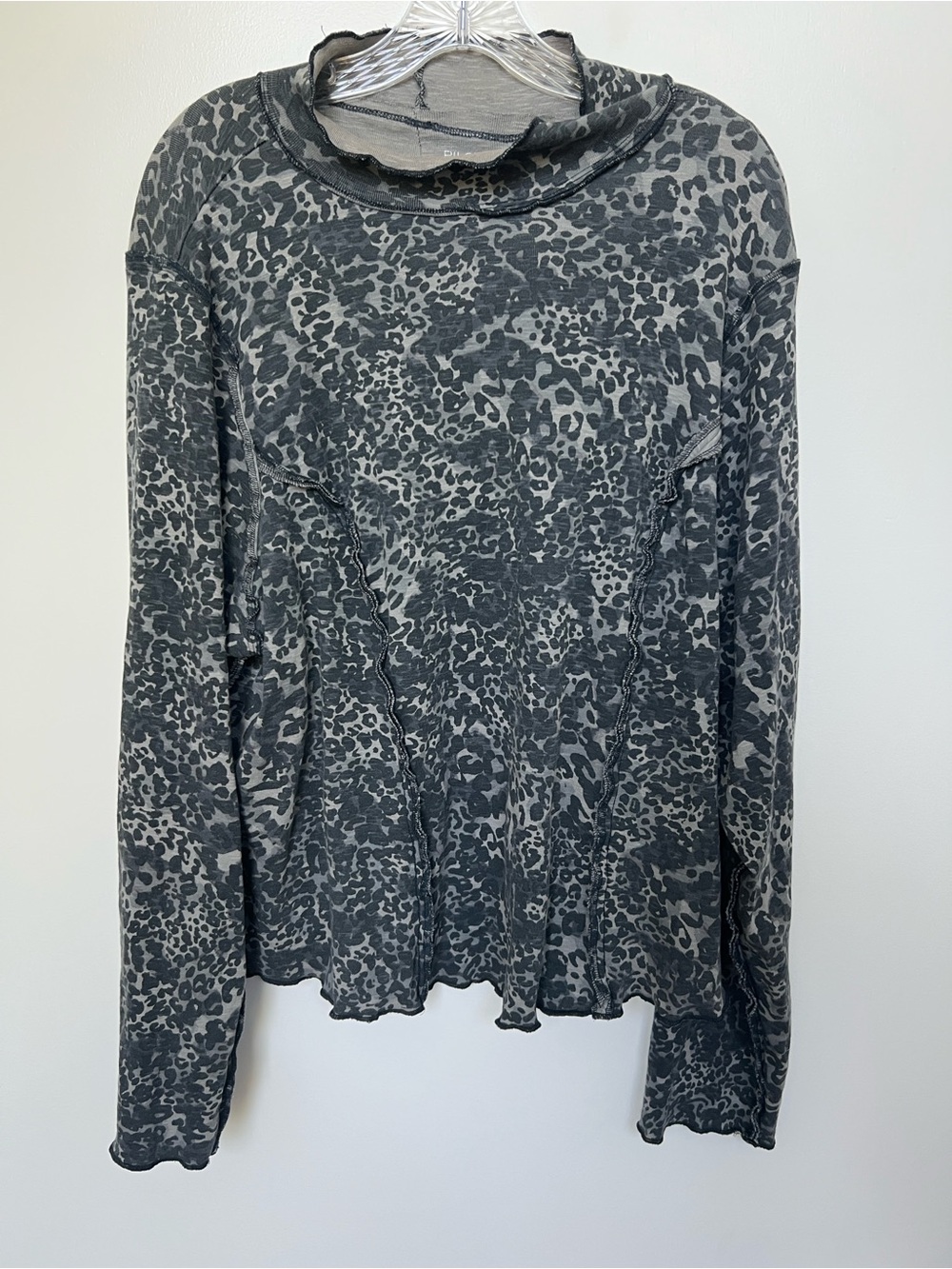 Pilcro Women's Long-Sleeve Animal Print Top - Gray